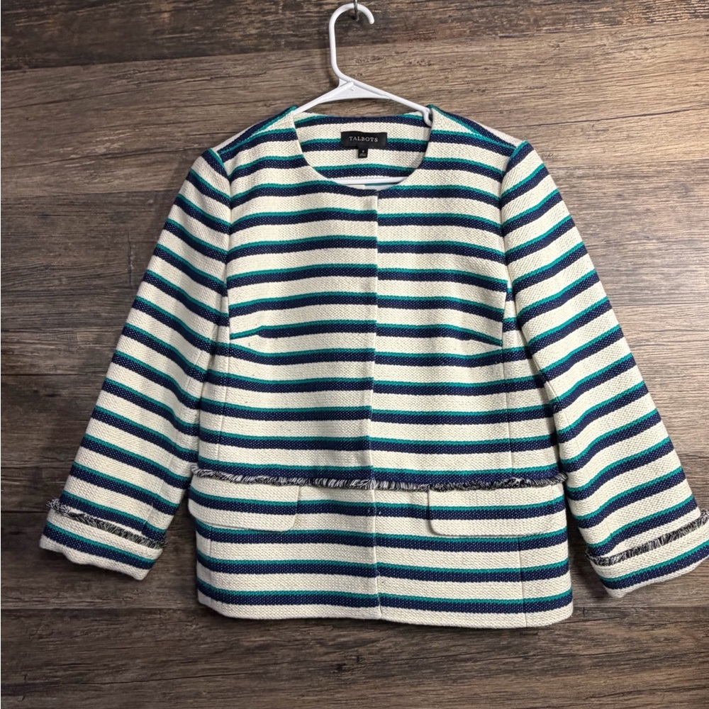 Talbots Striped Blazer‎ - Blue, Green, White